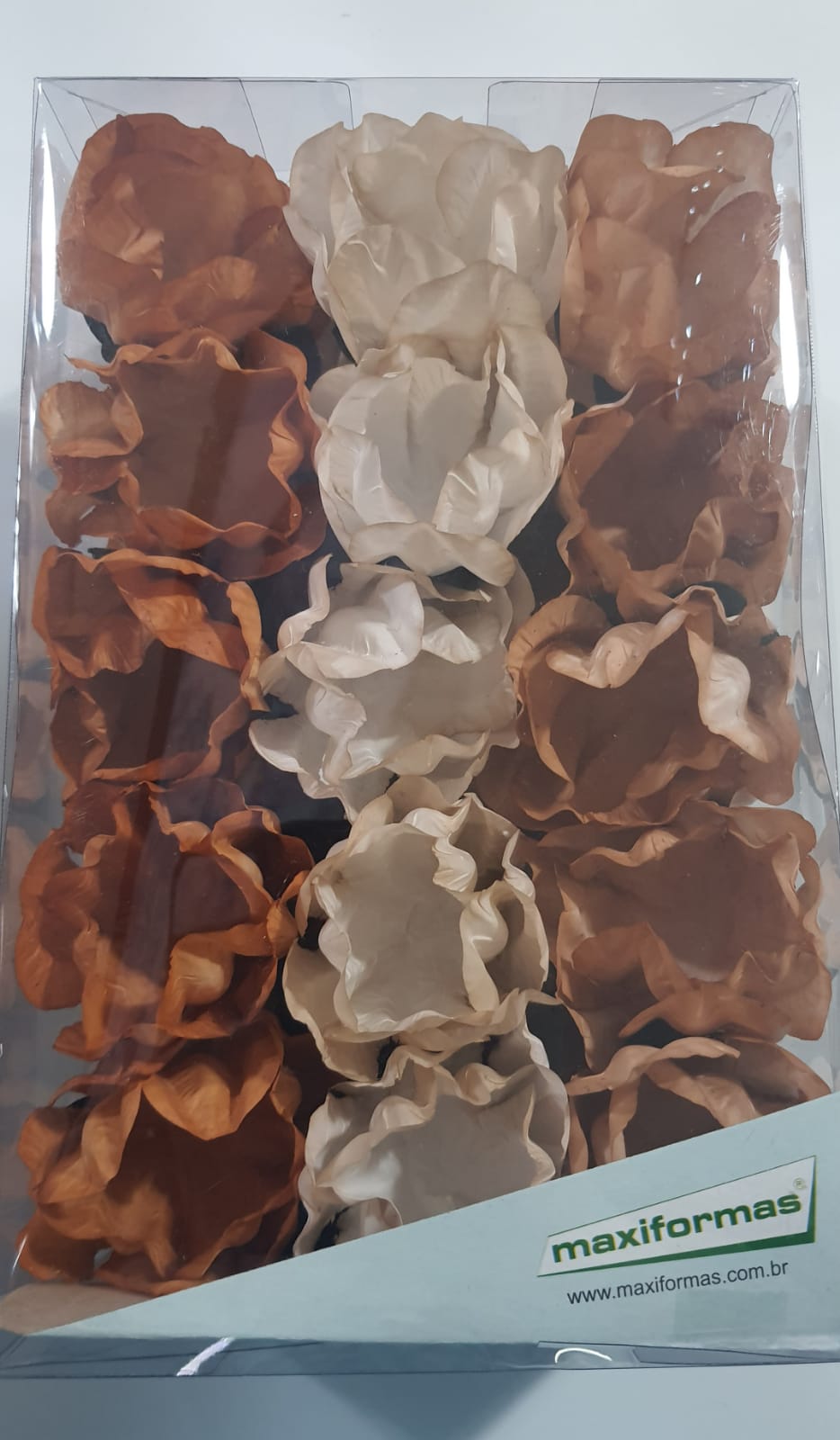 Forminha Decorativa Tulipa 3 Tons Pint Art Capuccino 30 Unidades